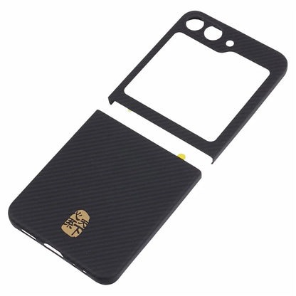 For Samsung Galaxy Z Flip5 5G Case 600D Fine Texture Aramid Fiber Chinese Words Design Phone Cover