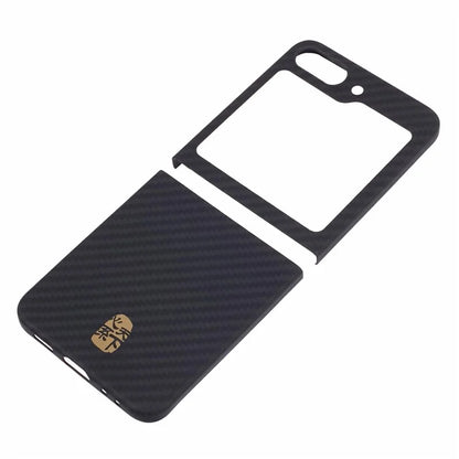 Shockproof Cover for Samsung Galaxy Z Flip5 5G Case 1500D Coarse Texture Aramid Fiber Chinese Words Design Phone Case