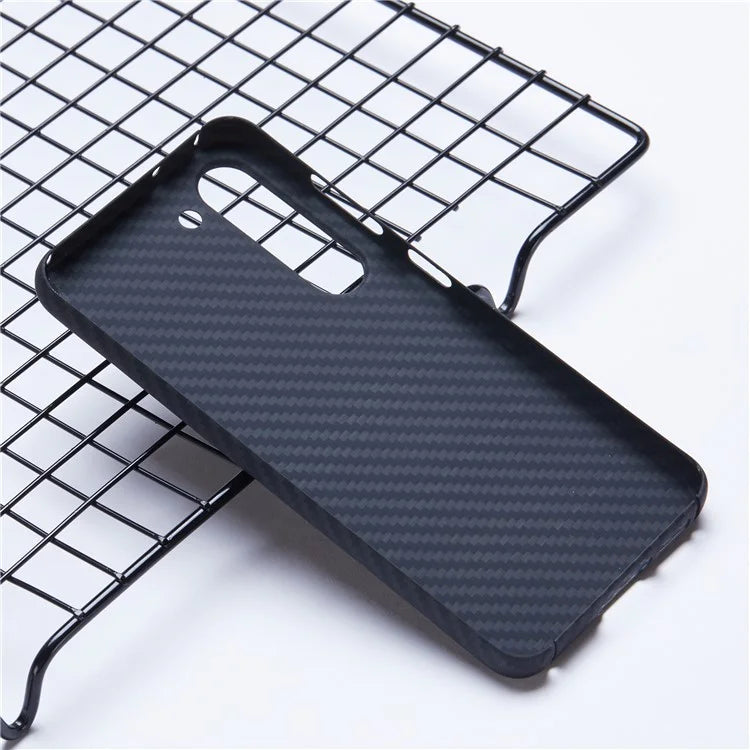 For Samsung Galaxy S22 5G Case Aramid Fiber Slim 1500D Coarse Texture Phone Cover (Big Lens Hole)