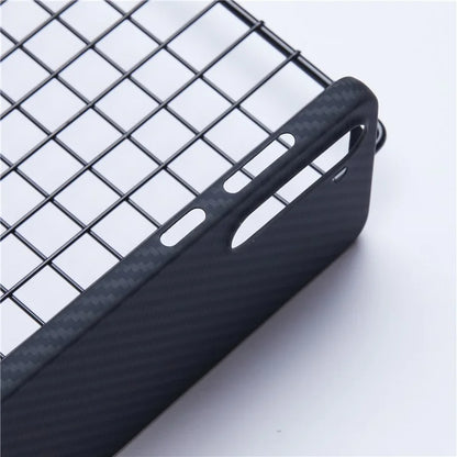 For Samsung Galaxy S22 5G Case Aramid Fiber Slim 1500D Coarse Texture Phone Cover (Big Lens Hole)