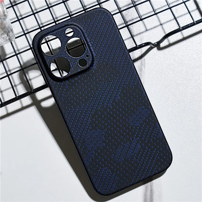 For iPhone 15 Pro Case Aramid Fiber Camouflage Style Precise Cutout Phone Protective Shell