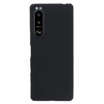 Anti-Drop Black Phone Case for Sony Xperia 5 III 5G Case 1500D Coarse Texture Aramid Fiber Cover (Big Rear Lens Hole)