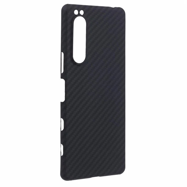 Anti-Drop Black Phone Case for Sony Xperia 5 III 5G Case 1500D Coarse Texture Aramid Fiber Cover (Big Rear Lens Hole)
