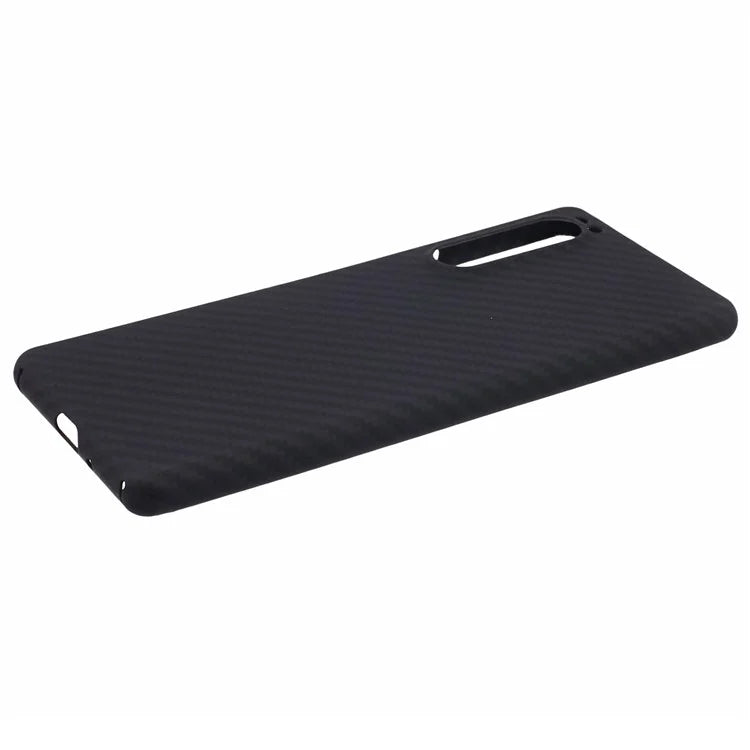 Anti-Drop Black Phone Case for Sony Xperia 5 III 5G Case 1500D Coarse Texture Aramid Fiber Cover (Big Rear Lens Hole)