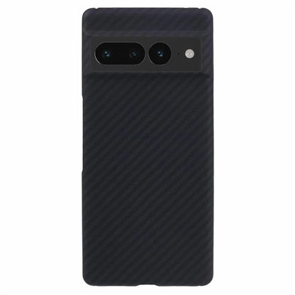For Google Pixel 7 Pro 5G Case 1500D Coarse Texture Aramid Fiber Anti-Drop Slim Black Phone Cover (Big Rear Lens Hole)