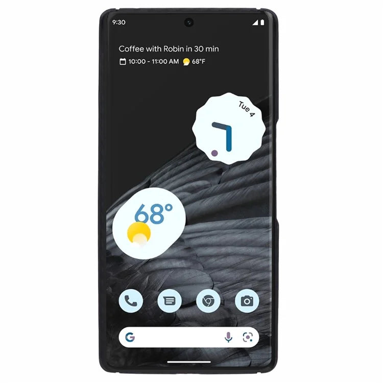 For Google Pixel 7 Pro 5G Case 1500D Coarse Texture Aramid Fiber Anti-Drop Slim Black Phone Cover (Big Rear Lens Hole)