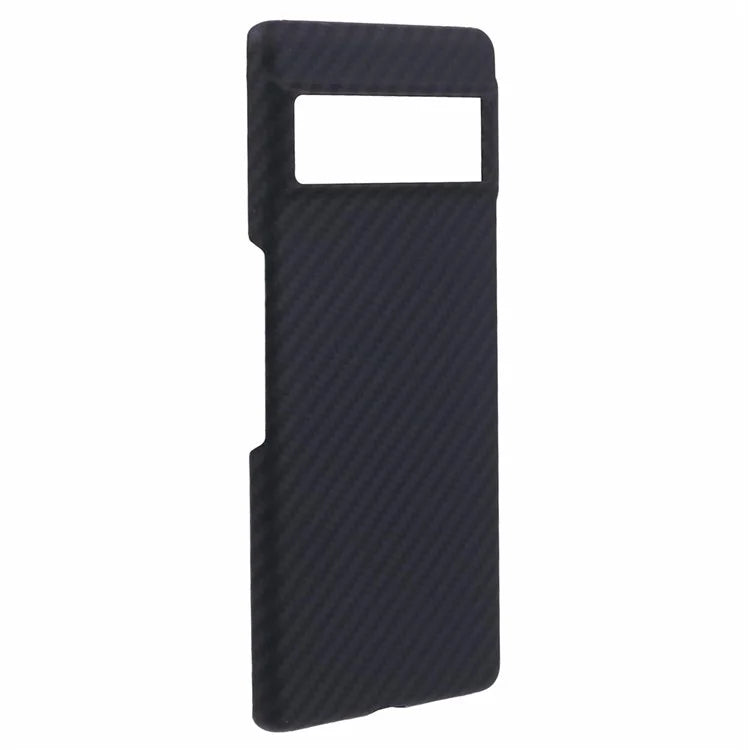For Google Pixel 7 Pro 5G Case 1500D Coarse Texture Aramid Fiber Anti-Drop Slim Black Phone Cover (Big Rear Lens Hole)