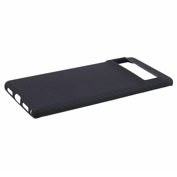 For Google Pixel 7 Pro 5G Case 1500D Coarse Texture Aramid Fiber Anti-Drop Slim Black Phone Cover (Big Rear Lens Hole)