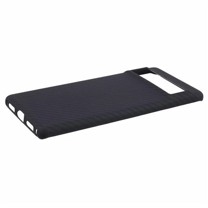For Google Pixel 7 Pro 5G Case 1500D Coarse Texture Aramid Fiber Anti-Drop Slim Black Phone Cover (Big Rear Lens Hole)