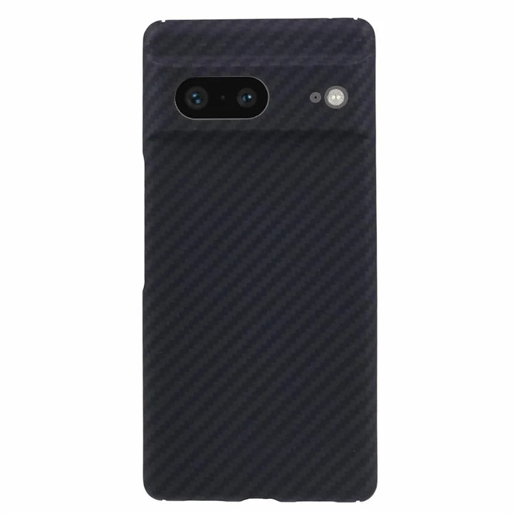 Aramid Fiber Slim Case for Google Pixel 7 5G Case 1500D Coarse Texture Black Phone Cover (Big Rear Lens Hole)