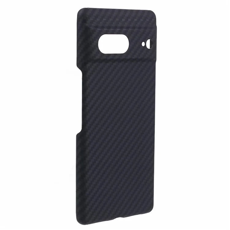 Aramid Fiber Slim Case for Google Pixel 7 5G Case 1500D Coarse Texture Black Phone Cover (Big Rear Lens Hole)