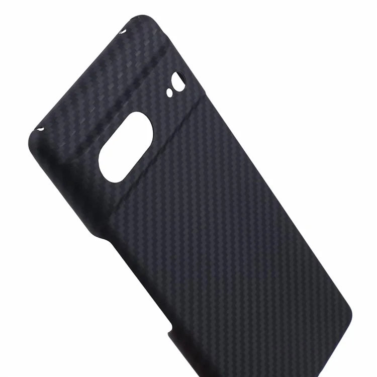 Aramid Fiber Slim Case for Google Pixel 7 5G Case 1500D Coarse Texture Black Phone Cover (Big Rear Lens Hole)
