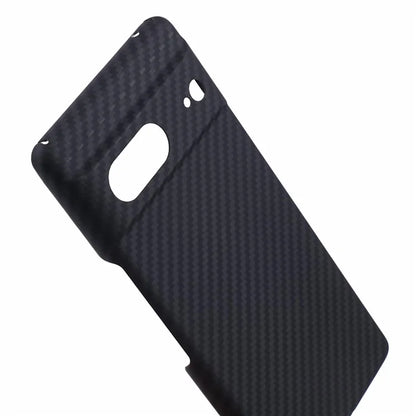 Aramid Fiber Slim Case for Google Pixel 7 5G Case 1500D Coarse Texture Black Phone Cover (Big Rear Lens Hole)