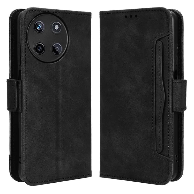 For Realme 11 4G (159.9x73.3x7.95mm) Wallet Case PU Leather Multiple Card Slots  Phone Cover