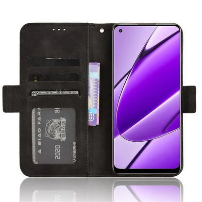 For Realme 11 4G (159.9x73.3x7.95mm) Wallet Case PU Leather Multiple Card Slots  Phone Cover