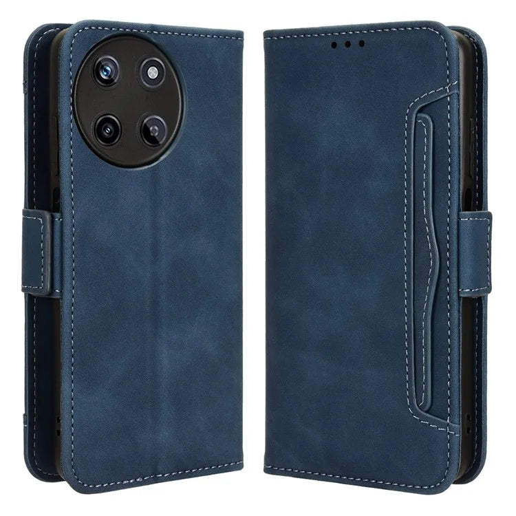 For Realme 11 4G (159.9x73.3x7.95mm) Wallet Case PU Leather Multiple Card Slots  Phone Cover