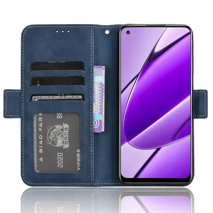 For Realme 11 4G (159.9x73.3x7.95mm) Wallet Case PU Leather Multiple Card Slots  Phone Cover
