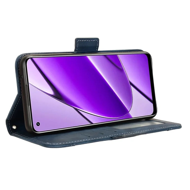 For Realme 11 4G (159.9x73.3x7.95mm) Wallet Case PU Leather Multiple Card Slots  Phone Cover