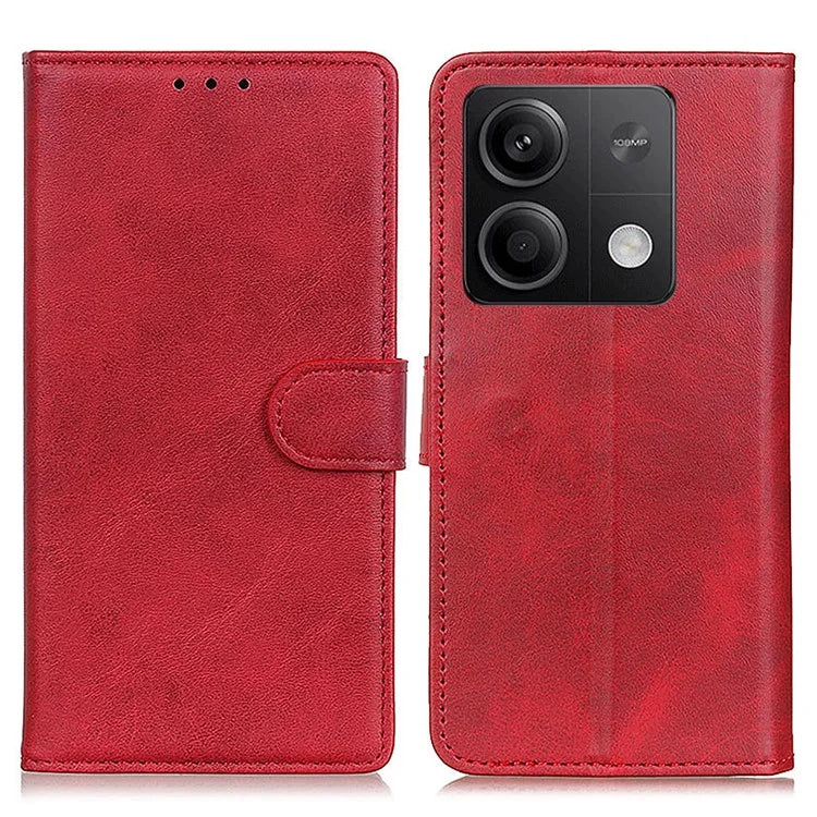 For Xiaomi Redmi Note 13 5G / 13 5G (China) Case Cowhide Texture PU Leather Stand Phone Cover