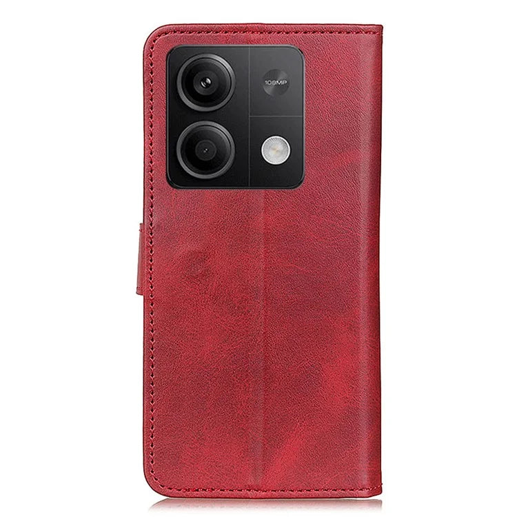 For Xiaomi Redmi Note 13 5G / 13 5G (China) Case Cowhide Texture PU Leather Stand Phone Cover