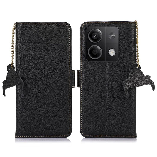 For Xiaomi Redmi Note 13 5G / 13 5G (China) Case Anti-fall RFID Blocking Genuine Cow Leather Smart Phone Cover