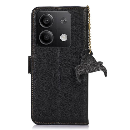 For Xiaomi Redmi Note 13 5G / 13 5G (China) Case Anti-fall RFID Blocking Genuine Cow Leather Smart Phone Cover