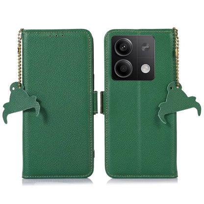 For Xiaomi Redmi Note 13 5G / 13 5G (China) Case Anti-fall RFID Blocking Genuine Cow Leather Smart Phone Cover