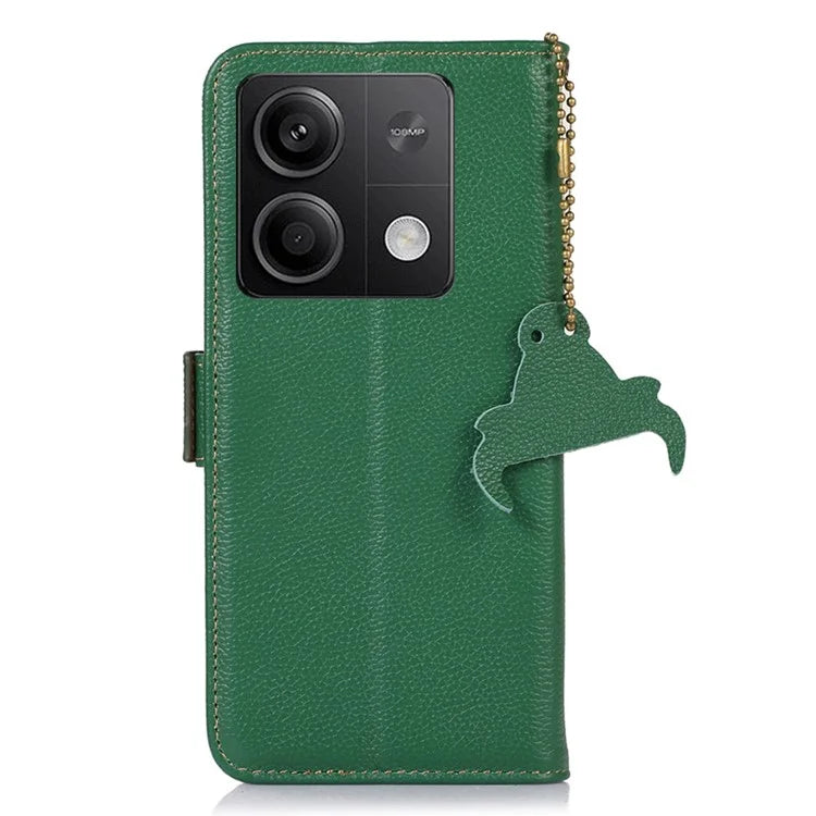For Xiaomi Redmi Note 13 5G / 13 5G (China) Case Anti-fall RFID Blocking Genuine Cow Leather Smart Phone Cover