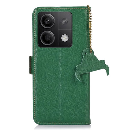 For Xiaomi Redmi Note 13 5G / 13 5G (China) Case Anti-fall RFID Blocking Genuine Cow Leather Smart Phone Cover