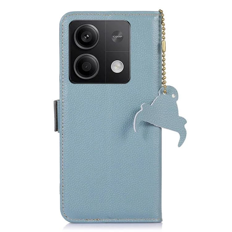 For Xiaomi Redmi Note 13 5G / 13 5G (China) Case Anti-fall RFID Blocking Genuine Cow Leather Smart Phone Cover