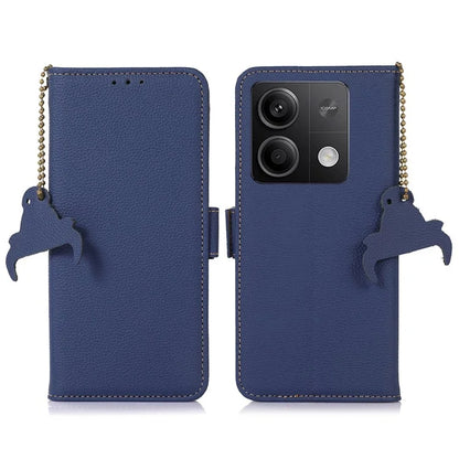 For Xiaomi Redmi Note 13 5G / 13 5G (China) Case Anti-fall RFID Blocking Genuine Cow Leather Smart Phone Cover
