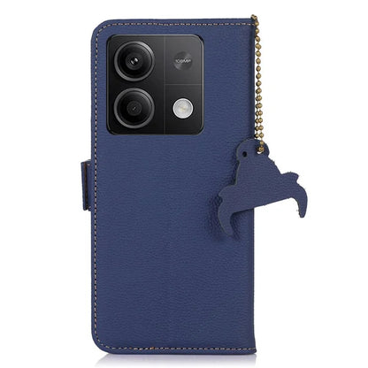 For Xiaomi Redmi Note 13 5G / 13 5G (China) Case Anti-fall RFID Blocking Genuine Cow Leather Smart Phone Cover