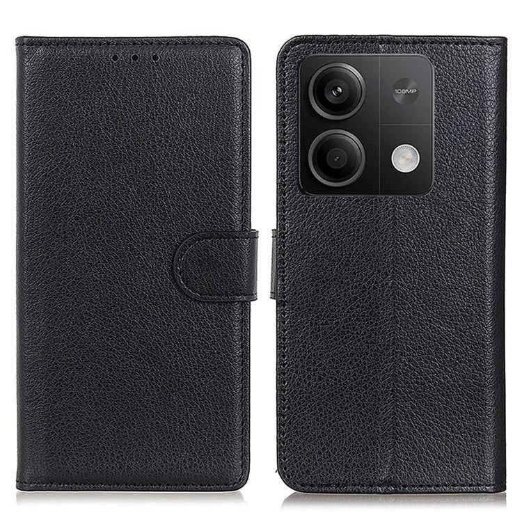 For Xiaomi Redmi Note 13 5G / 13 5G (China) Case PU Leather Litchi Texture Flip Wallet Phone Protector