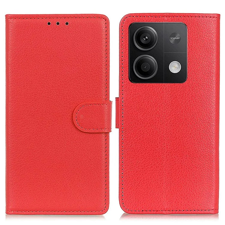 For Xiaomi Redmi Note 13 5G / 13 5G (China) Case PU Leather Litchi Texture Flip Wallet Phone Protector