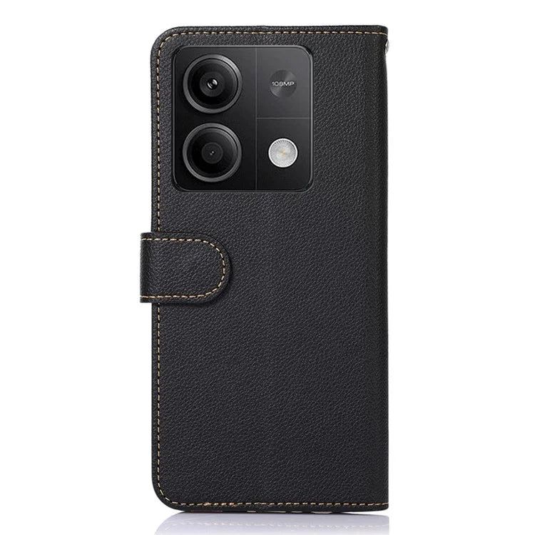 KHAZNEH For Xiaomi Redmi Note 13 5G / 13 5G (China) Cell Phone Case RFID Blocking Litchi Texture Protective Cover