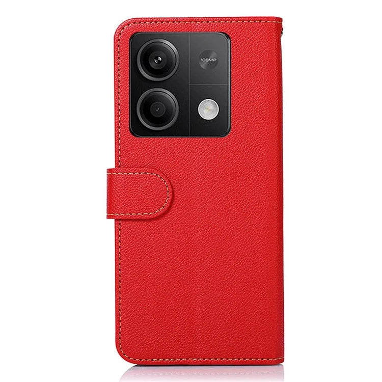 KHAZNEH For Xiaomi Redmi Note 13 5G / 13 5G (China) Cell Phone Case RFID Blocking Litchi Texture Protective Cover