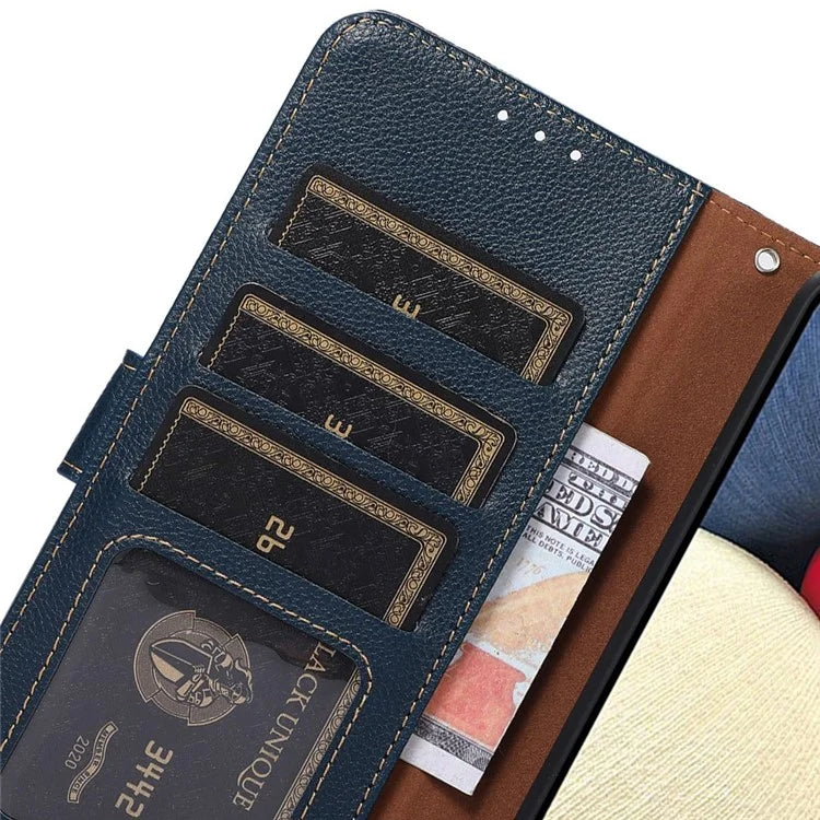 KHAZNEH For Xiaomi Redmi Note 13 5G / 13 5G (China) Cell Phone Case RFID Blocking Litchi Texture Protective Cover