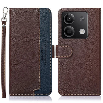 KHAZNEH For Xiaomi Redmi Note 13 5G / 13 5G (China) Cell Phone Case RFID Blocking Litchi Texture Protective Cover