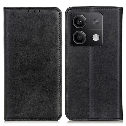 For Xiaomi Redmi Note 13 5G / 13 5G (China) Magnetic Phone Case Split Leather Cowhide Texture Wallet Cover