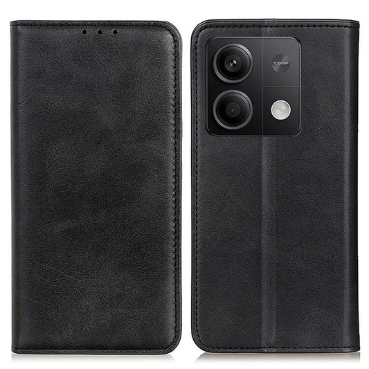For Xiaomi Redmi Note 13 5G / 13 5G (China) Magnetic Phone Case Split Leather Cowhide Texture Wallet Cover