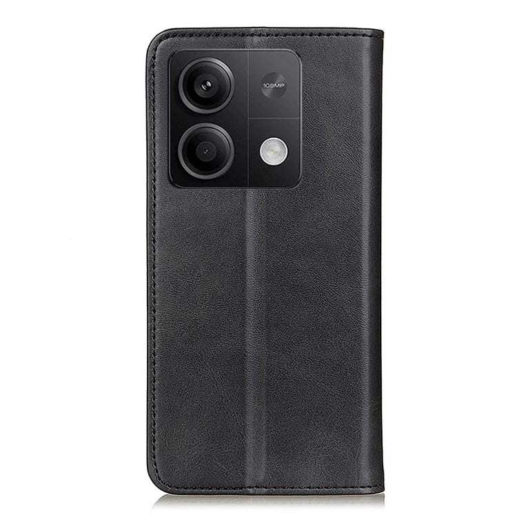 For Xiaomi Redmi Note 13 5G / 13 5G (China) Magnetic Phone Case Split Leather Cowhide Texture Wallet Cover