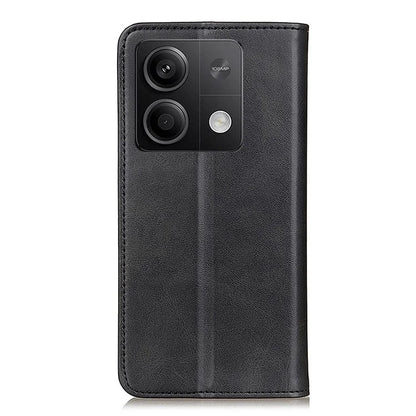 For Xiaomi Redmi Note 13 5G / 13 5G (China) Magnetic Phone Case Split Leather Cowhide Texture Wallet Cover