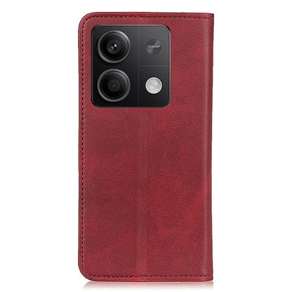 For Xiaomi Redmi Note 13 5G / 13 5G (China) Magnetic Phone Case Split Leather Cowhide Texture Wallet Cover