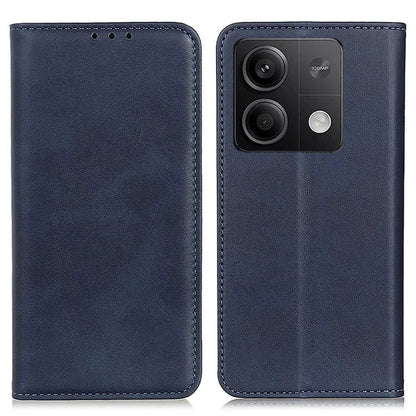 For Xiaomi Redmi Note 13 5G / 13 5G (China) Magnetic Phone Case Split Leather Cowhide Texture Wallet Cover