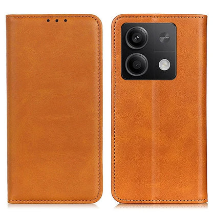 For Xiaomi Redmi Note 13 5G / 13 5G (China) Magnetic Phone Case Split Leather Cowhide Texture Wallet Cover