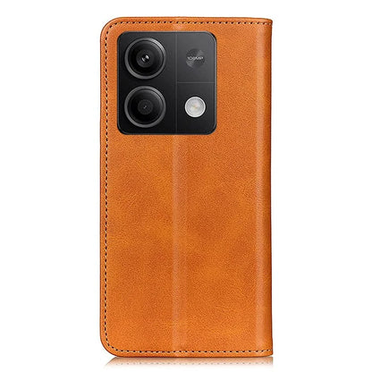 For Xiaomi Redmi Note 13 5G / 13 5G (China) Magnetic Phone Case Split Leather Cowhide Texture Wallet Cover