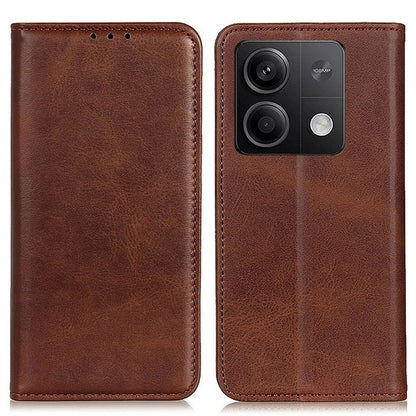 For Xiaomi Redmi Note 13 5G / 13 5G (China) Magnetic Phone Case Split Leather Cowhide Texture Wallet Cover