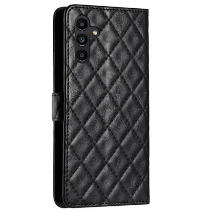 For Samsung Galaxy A35 5G Cell Phone Case Leather Rhombus Grid Wallet Protective Shell