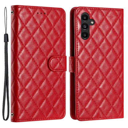 For Samsung Galaxy A35 5G Cell Phone Case Leather Rhombus Grid Wallet Protective Shell