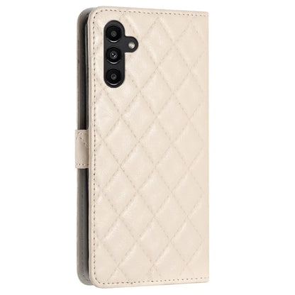 For Samsung Galaxy A35 5G Cell Phone Case Leather Rhombus Grid Wallet Protective Shell